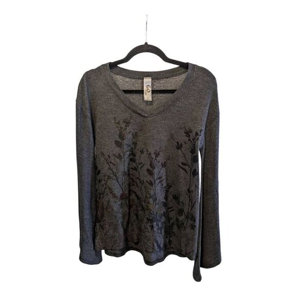 Go Coture Long Sleeve Shirt with Floral Print Women's Size Small - Picture 1 of 7